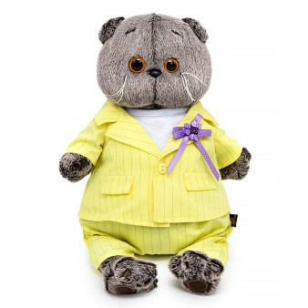 Мягкая игрушка "Кот Басик в костюме в полоску" (22 см)