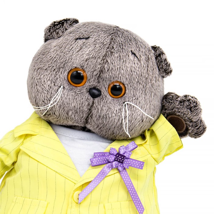 Мягкая игрушка &quot;Кот Басик в костюме в полоску&quot; (22 см) 