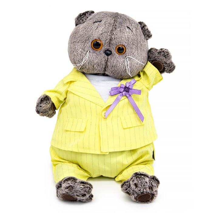 Мягкая игрушка &quot;Кот Басик в костюме в полоску&quot; (22 см) 