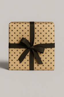 Крафт бумага "Горох" черный цв. на коричневом фоне 720мм/60гр/60мкр/8,5м