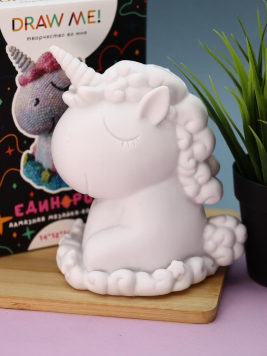 Алмазная мозаика на копилке Draw Me! «Unicorn», (14*12*16 см) 