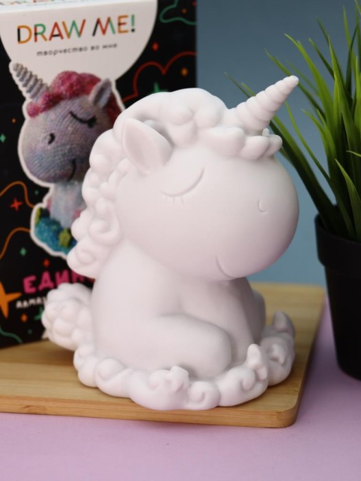 Алмазная мозаика на копилке Draw Me! «Unicorn», (14*12*16 см) 