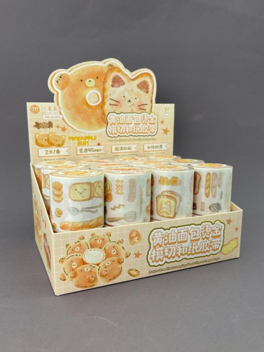 Декоративный скотч &quot;Cute food&quot;, mix, шоу-бокс 24 шт. 