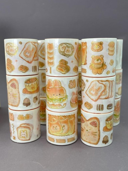 Декоративный скотч &quot;Cute food&quot;, mix, шоу-бокс 24 шт. 