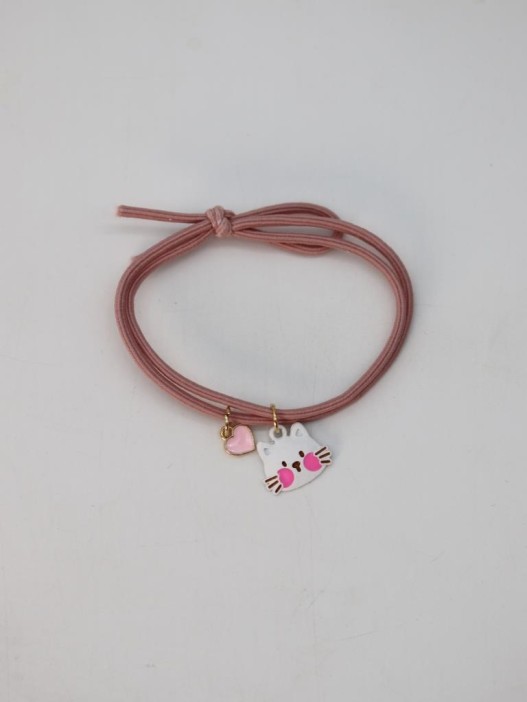 Резинка для волос GIRLY "Cat heart", pink 