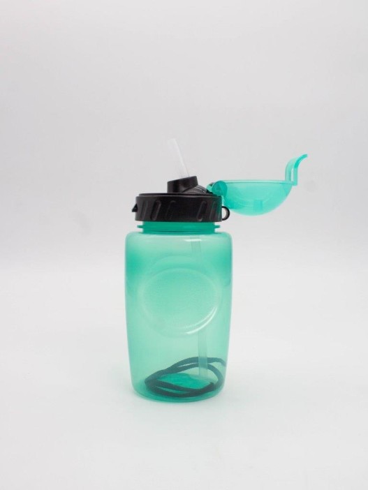 Бутылка "Movement life" с трубочкой, green (350 ml) 