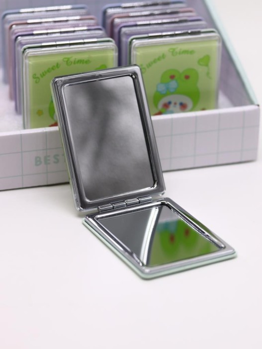 Зеркало шейкер раскладное &quot;Sweet Time Rabbit&quot;, зеленое, 8*6 см 