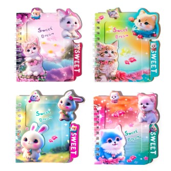 Блокнот "Милый зайчик" 48л, 10*11см, спираль