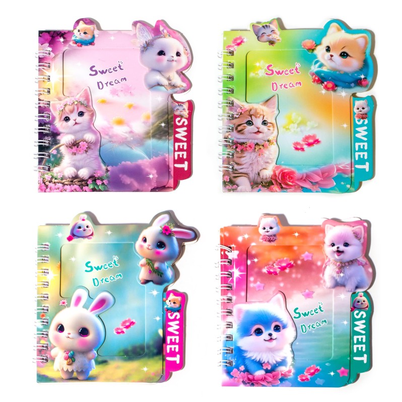 Блокнот "Милый зайчик" 48л, 10*11см, спираль 