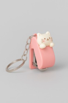 Брелок-степлер "Кот", розовый
