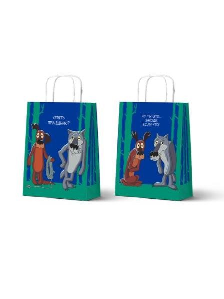 Пакет подарочный «Жил-был Пёс. Опять праздник», белый (24*14*30) 