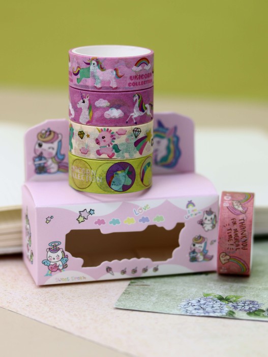 Набор декоративного скотча «Funny unicorn», pink 