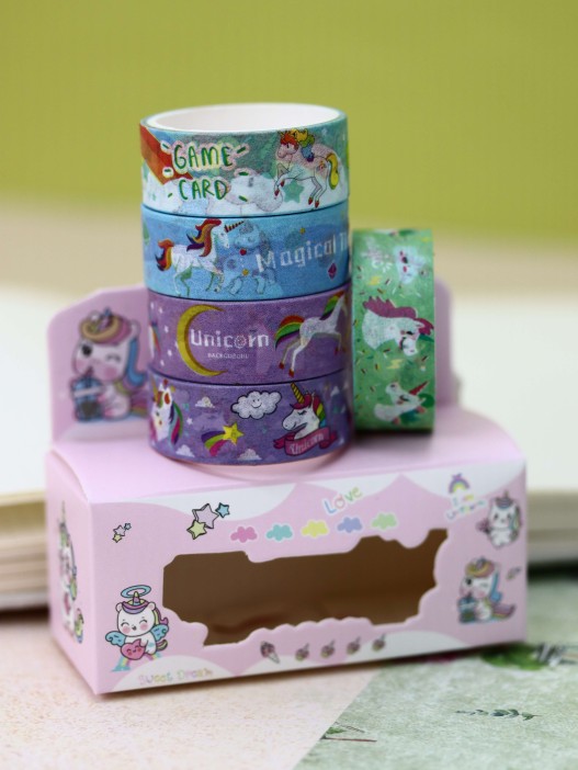 Набор декоративного скотча «Funny unicorn», pink 