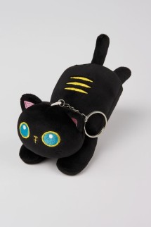 Плюшевый брелок "Lying cat", black