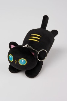 Плюшевый брелок "Lying cat", black