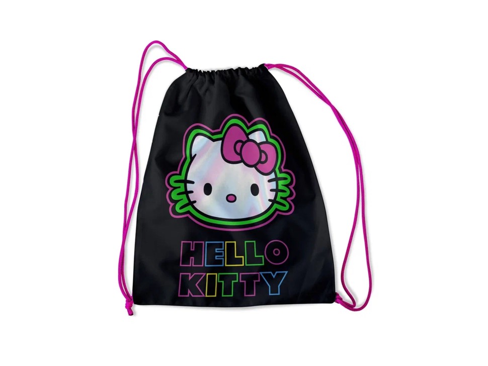 Мешок для обуви "Hello Kitty Neon", полиэстер 210ден (33х42см)
