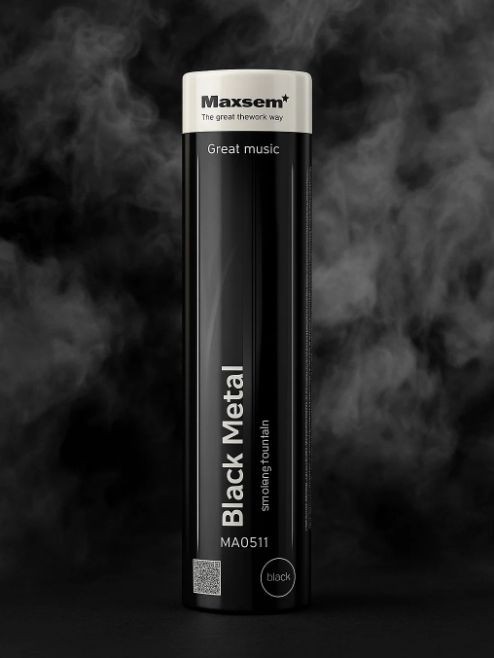 Цветной дым &quot;Black Metal&quot;, черный, калибр 0,8&quot;, 60сек, 16см) 