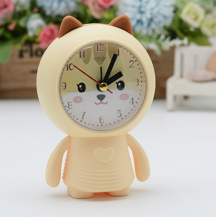 Часы-будильник «Lovely cat», yellow (14,5х8,5 см)