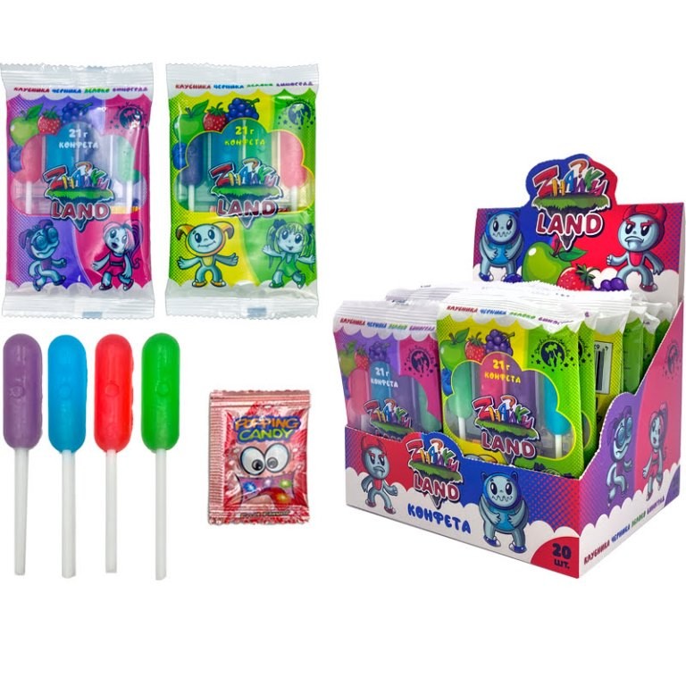 Карамель на палочке&quot;Zнайки Land&quot;, 20шт. 