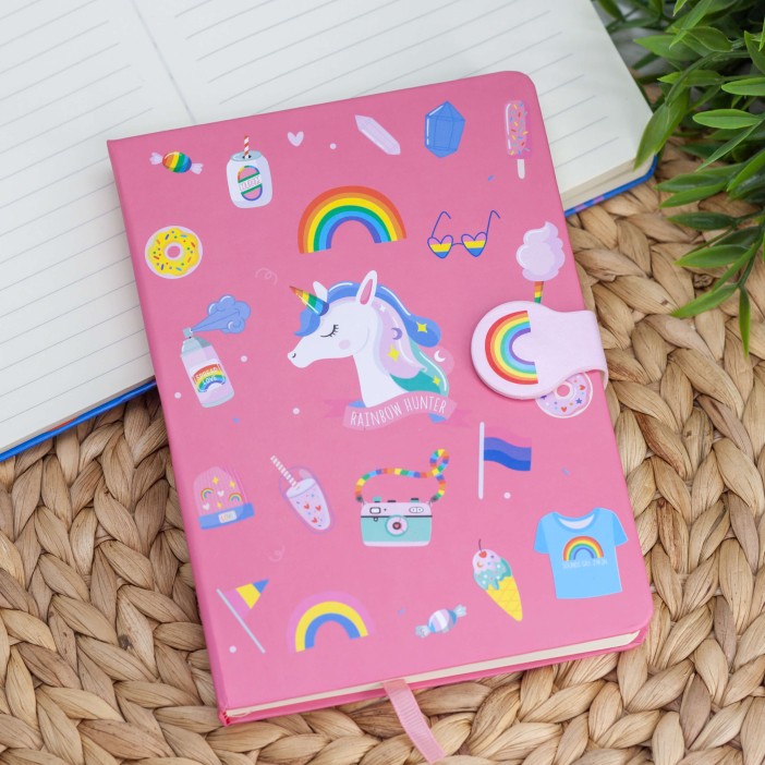 Блокнот (B6) &quot;Rainbow unicorn&quot;, pink (13*18) 