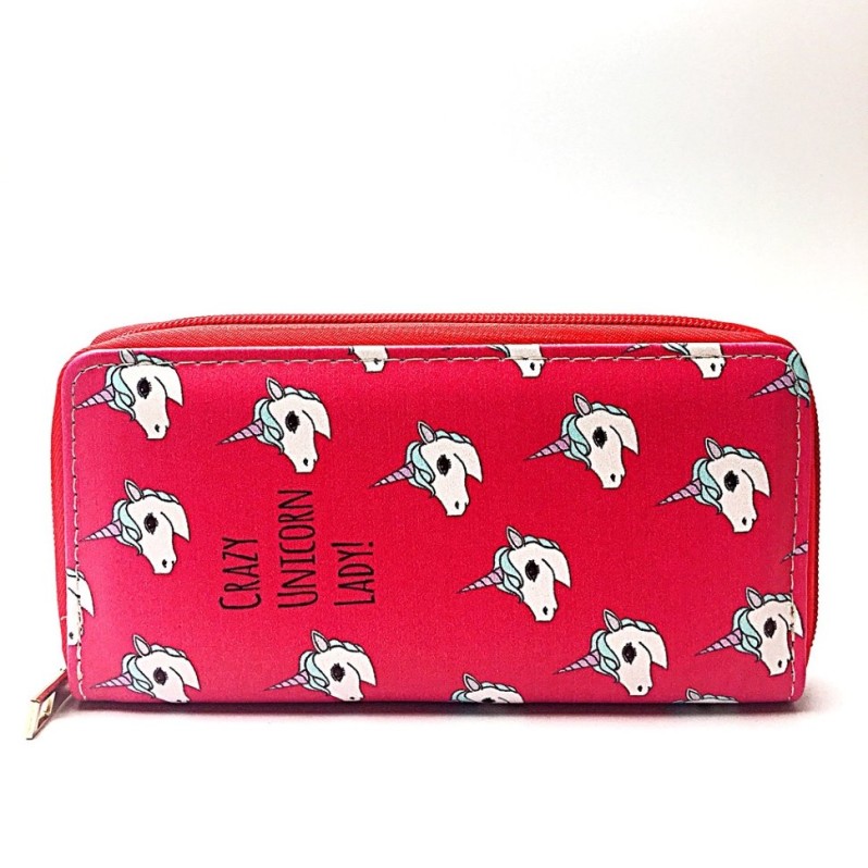 Кошелек &quot;Crazy unicorn lady&quot; red 