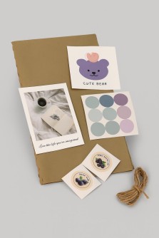 Упаковочный набор д/подарков (2 листа+лента+открытка+5 наклеек) "Humble elegance",40x50см