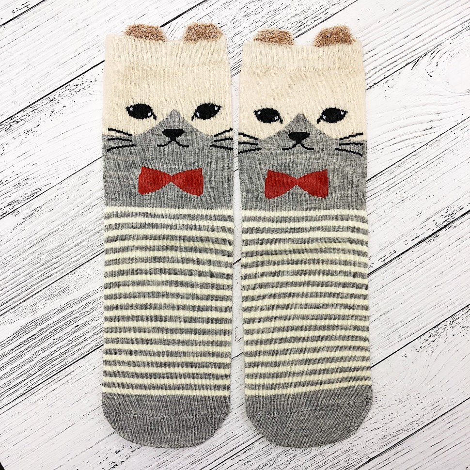 Носки "Котик с бабочкой"