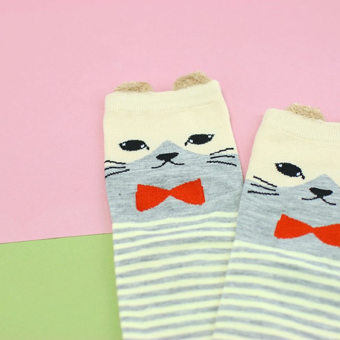 Носки "Котик с бабочкой" 