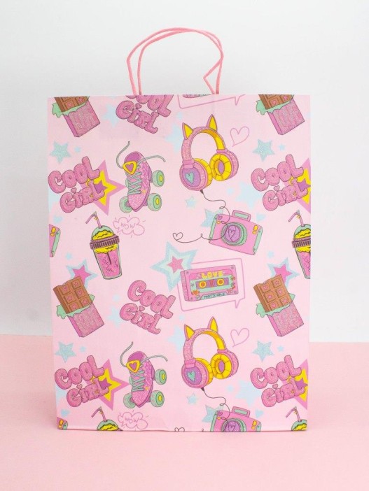 Пакет подарочный крафтовый «Cool gerl», chocolate (32*42*11) 