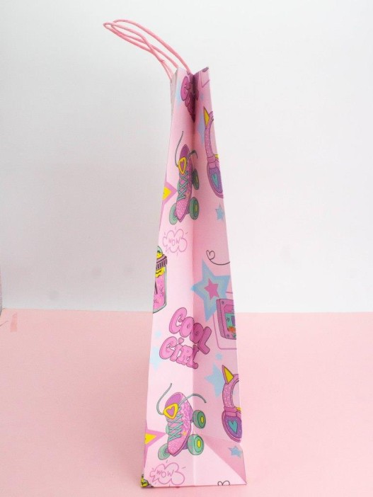 Пакет подарочный крафтовый «Cool gerl», chocolate (32*42*11) 