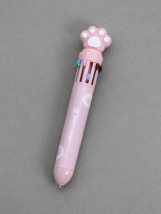 Разноцветная ручка 10 в 1 &quot;Розовая пушистая лапка&quot; 