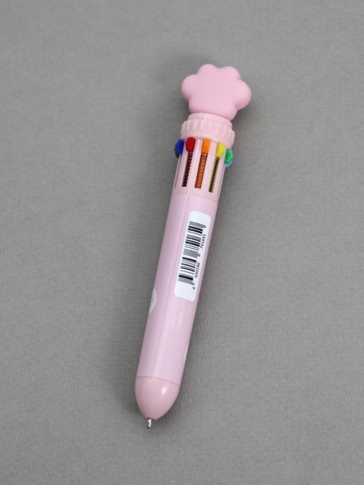 Разноцветная ручка 10 в 1 &quot;Розовая пушистая лапка&quot; 