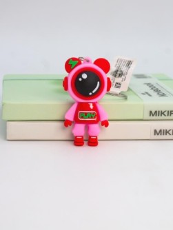 Брелок "Мишка и молния", розовый
