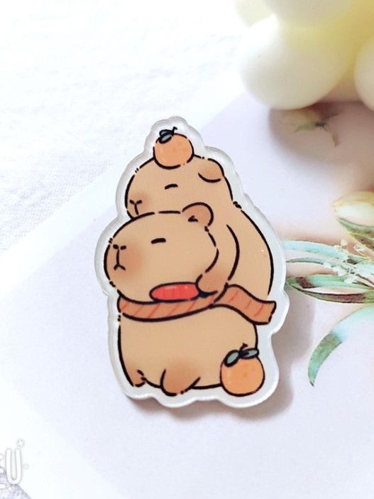 Значок акриловый iLikeGift &quot;Capybaras in a Scarf&quot; 