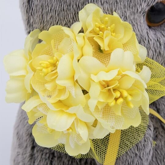 Мягкая игрушка "Басик BABY с букетом" (20см) 