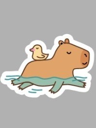 Значок ECO из дерева Capybara duckling 