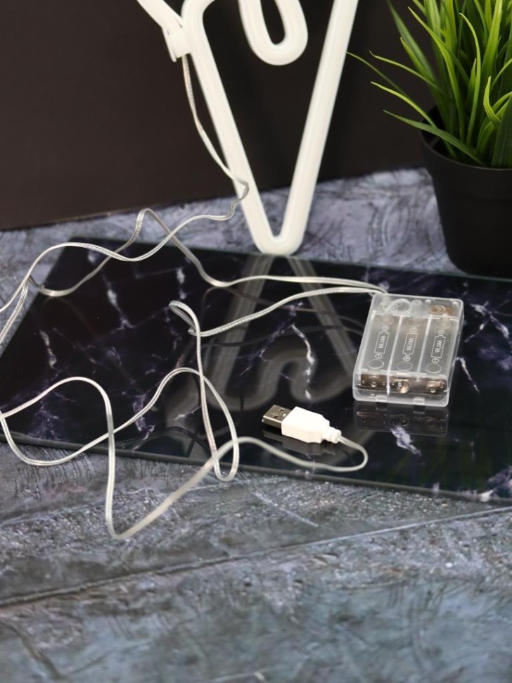 Неоновый подвесной ночник "Мороженое", USB, свечение микс (26,5х15,5 см)