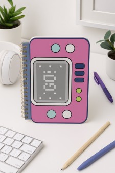 Блокнот на спирали (B6) "Retro joystick", pink (13*18)