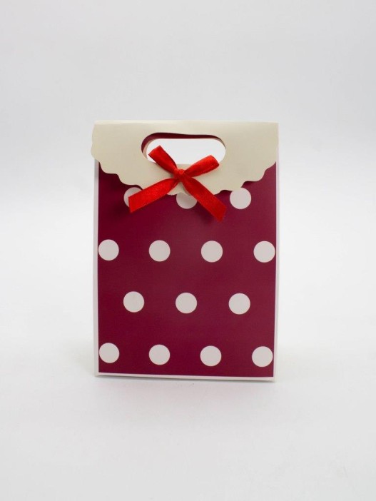 Пакет подарочный (XS) &quot;Many dots&quot;, red (12x6x16) 