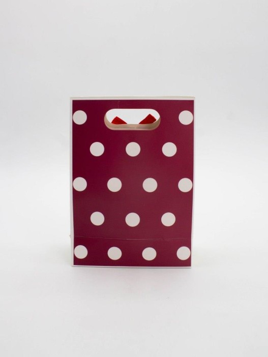 Пакет подарочный (XS) &quot;Many dots&quot;, red (12x6x16) 