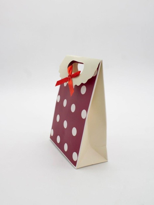 Пакет подарочный (XS) &quot;Many dots&quot;, red (12x6x16) 