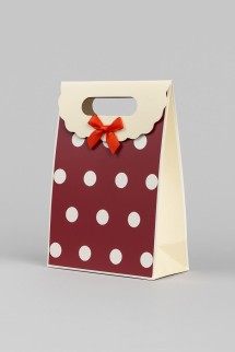 Пакет подарочный (XS) &quot;Many dots&quot;, red (12x6x16)
