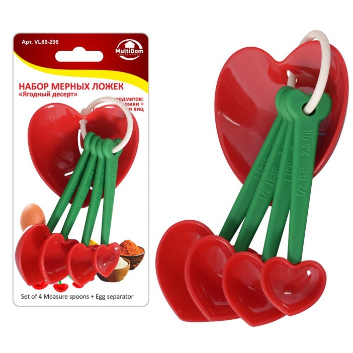 Набор мерных ложек &quot;Ягодный десерт&quot; (4 ложки + сепаратор для яиц) 