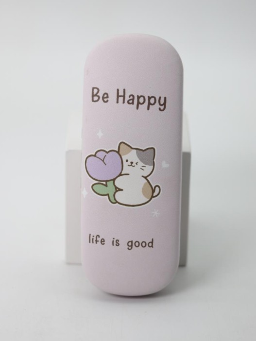 Чехол для очков GIRLY &quot;Be happy life is good&quot;, pink 