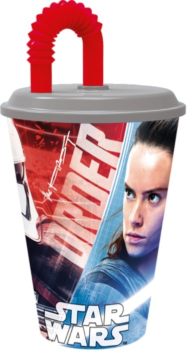 Стакан пластиковый с соломинкой и крышкой &quot;Звездные Войны. Последние джедаи&quot; (430 мл) 