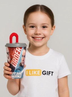 Стакан пластиковый с соломинкой и крышкой "Звездные Войны. Последние джедаи" (430 мл)