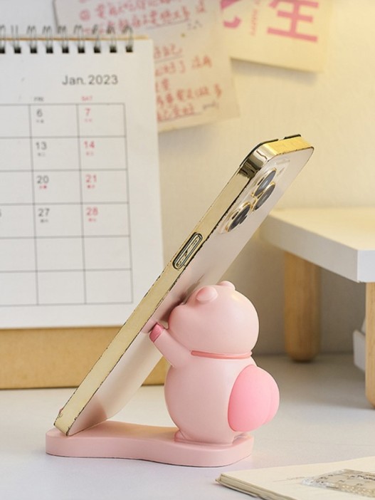 Подставка под телефон/планшет «Pig bow tie», pink (9 см) 