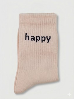 Носки женские "Счастье", бежевые, р. 35-40