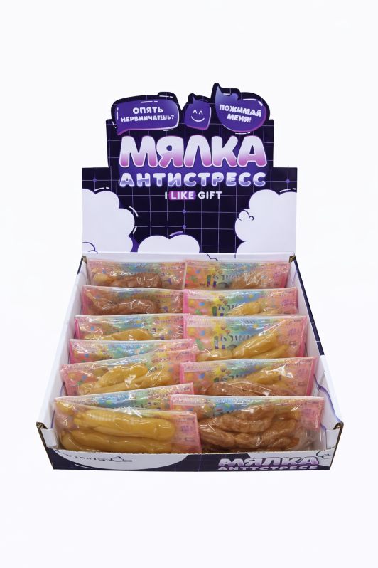 Мялка-антистресс "Имитация какашек", шоу-бокс 12 шт. 