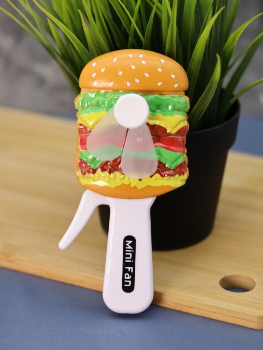 Портативный механический ручной вентилятор «Burger» (14,5х7,5х4 см), mix 